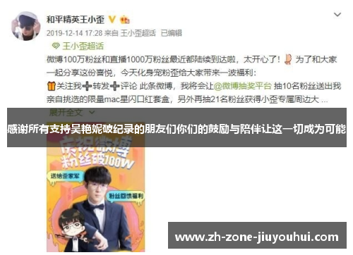 感谢所有支持吴艳妮破纪录的朋友们你们的鼓励与陪伴让这一切成为可能
